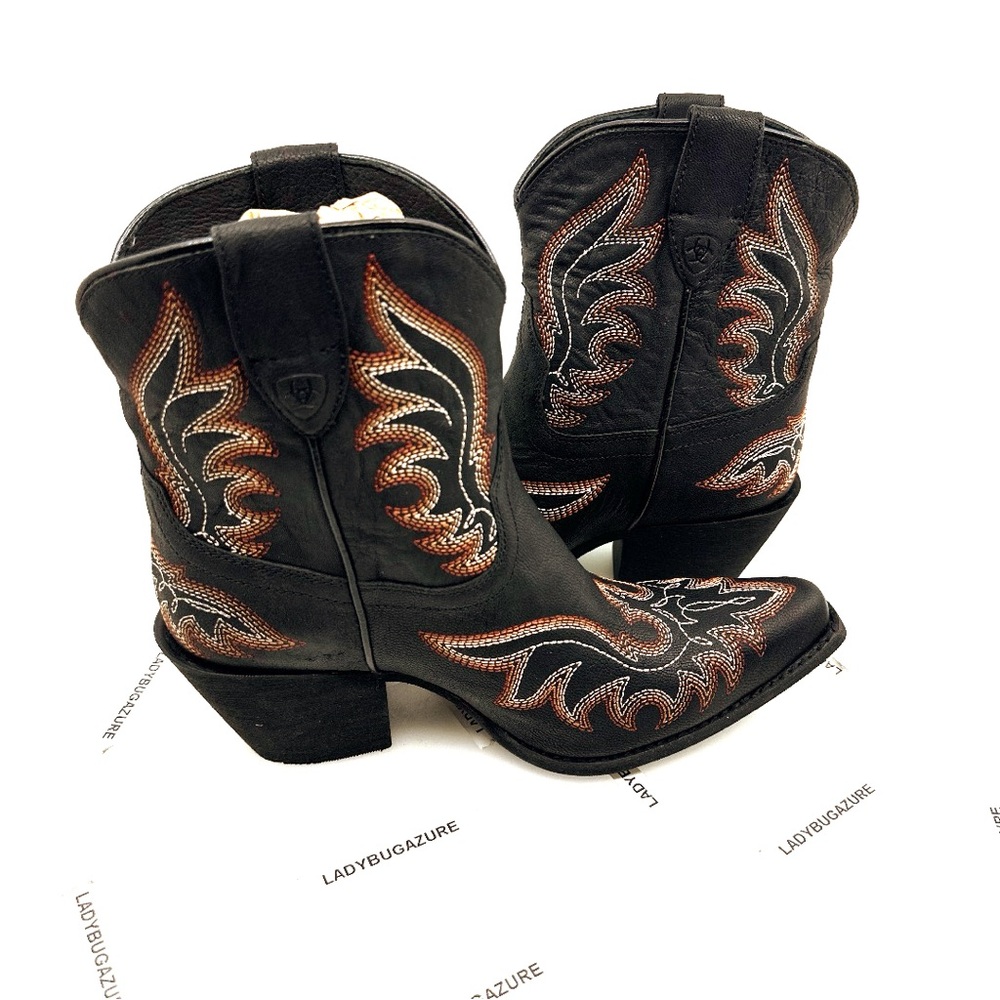 🔥 NWOB ARIAT Chandler LXE Spade Women’s SnipToe Black Boots Size 7 - Picture 7 of 15